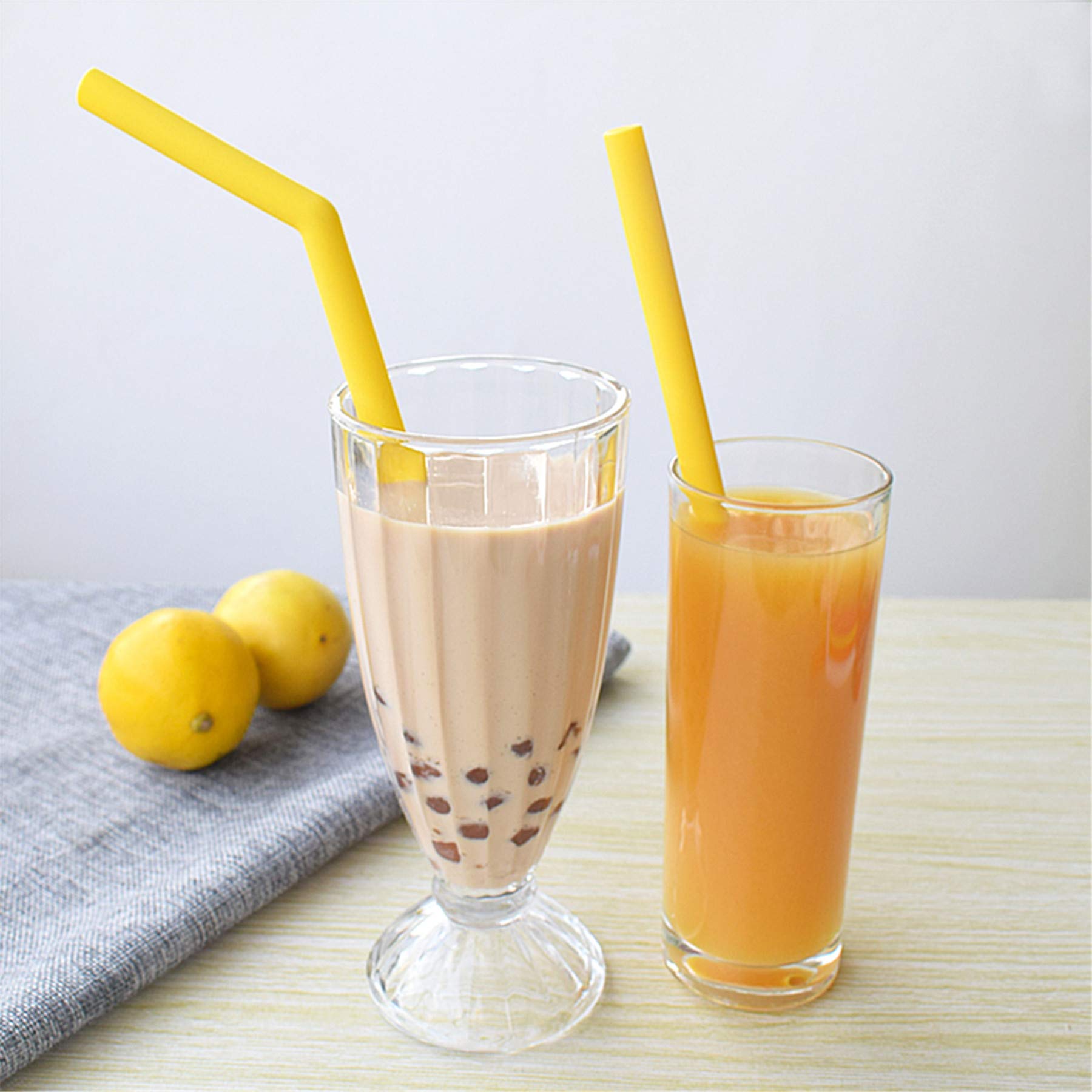 tifanso Wiederverwendbare Silikon-Trinkhalme mit Reinigungsbürsten, 25,4 cm, flexibel, extra breit, groß, ideal für 850 ml und 567 ml Trinkgläser Yeti/Rtic und Milchshakes, 14 Stück