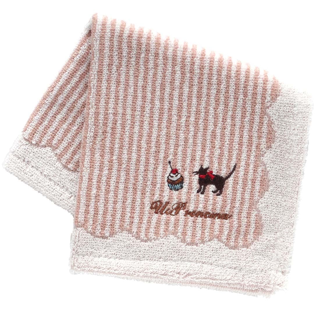 【U.P renoma】ユーピーレノマ タオルハンカチ ストライプ (ベージュ) 婦人 レディース タオル ハンドタオル 約25cm 001010-0003-02