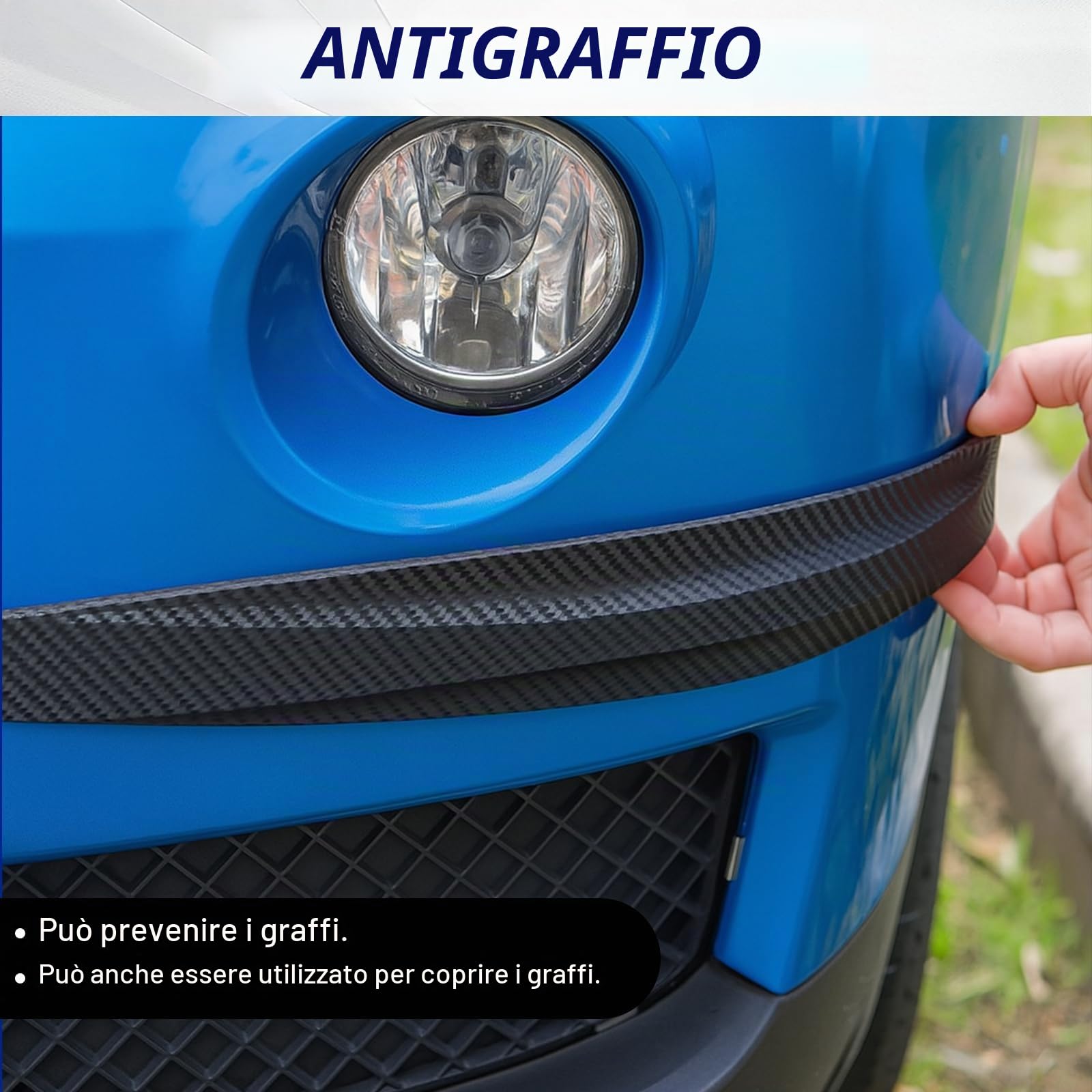 10 Pezzi Paracolpi Auto, Paraurti Anteriore Protezione Paraurti Auto Profili In Gomma Adesivi Per Carrozzeria Auto Protezione Paraurti Posteriore，Nero (2 Taglie)