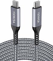 Vista 1 de Cable USB C a USB C de 100 W de 10 pies, cable largo de nailon USB 2.0 tipo C de carga rápida para MacBook Pro/Air, iPad Air/Pro, Samsung Galaxy S22