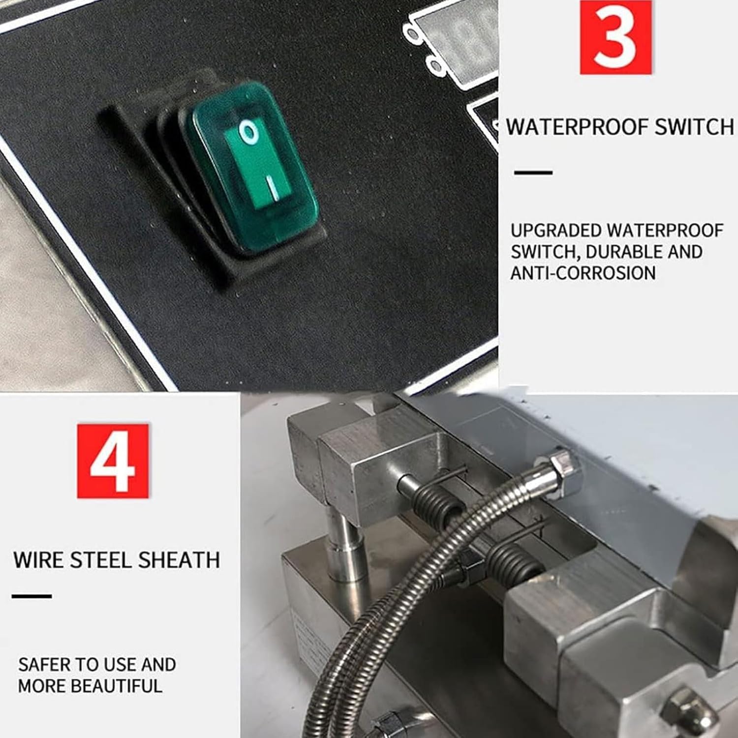 Stainless Steel Seafood Cake Maker, Electric Crepe Maker, Adjustable Temperature 50-299°C, Perfect for Prawn Tako Senbei Crepes and Various Street Snacks in Cafes and Food Stores