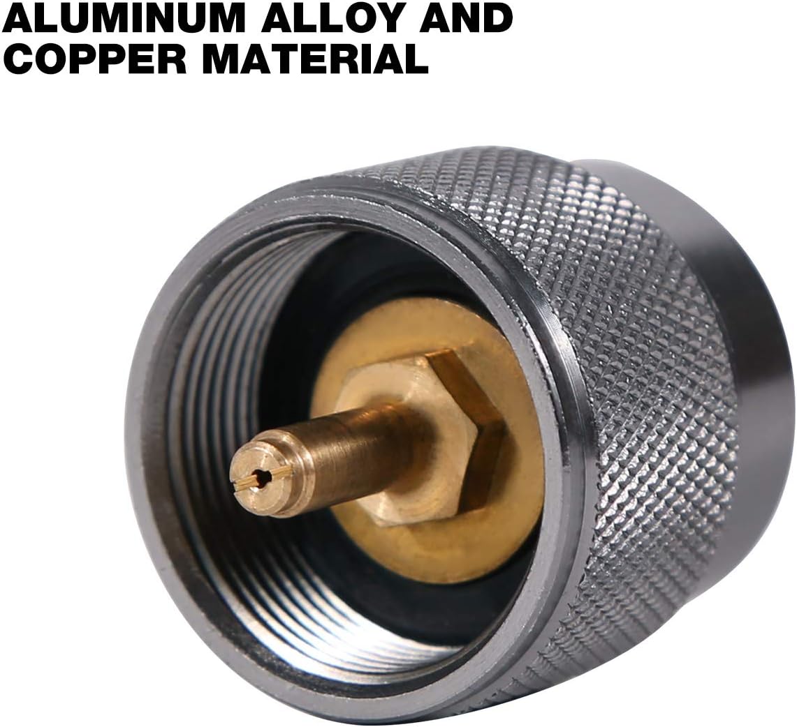 REDCAMP Small Camping Stove Adapter, Output: EN417 Lindal Valve or 16oz/1lb Gas Canister, Two Types