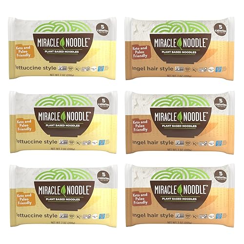 Miracle fettuccini Angel Hair Pasta Variedad Pack Fideos Shirataki a base de plantas ceto vegano sin gluten bajo en carbohidratos paleo kosher
