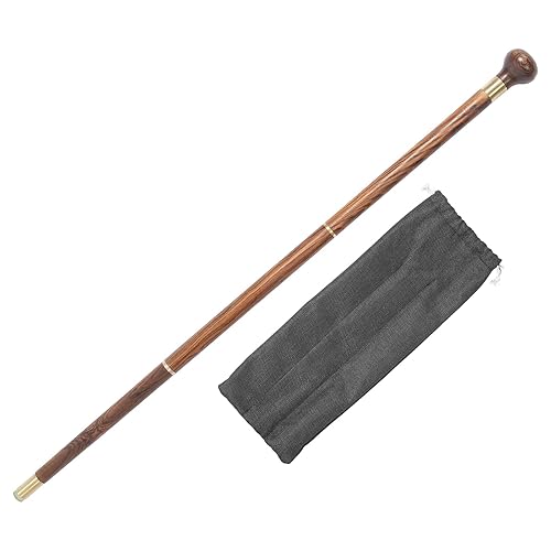 Miniatura 8 de Bastón plegable para caminar, senderismo, 3 secciones de madera, bastón para caminar, bastón de montaña, muletas al aire libre, para hombres, bastón