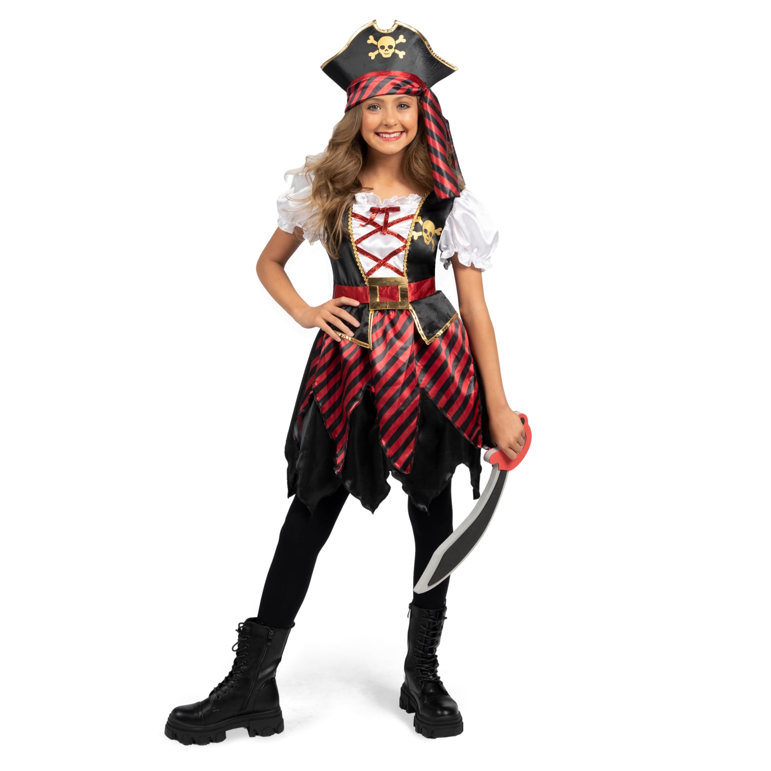 Spooktacular Creations Kids Pirate Costume, Buccaneer Princess Dress for Girls Halloween theme party and Role Play