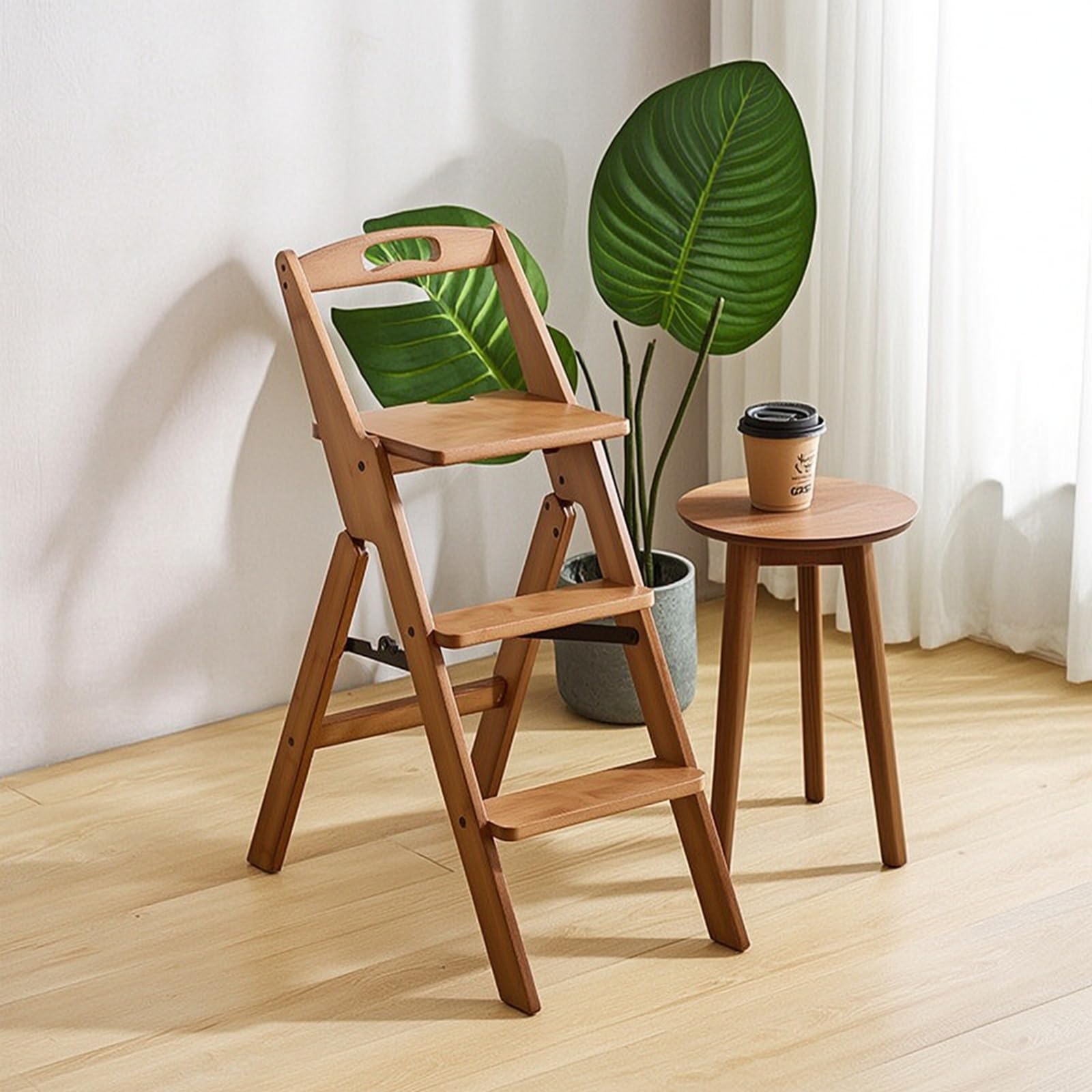 Sharplace Taburete Escalera Plegable Banco Asiento Escalón Escalera Convertible con Base Trípode y Fácil de y Guardar en Armarios Adecuado para Hogar Oficina Taller