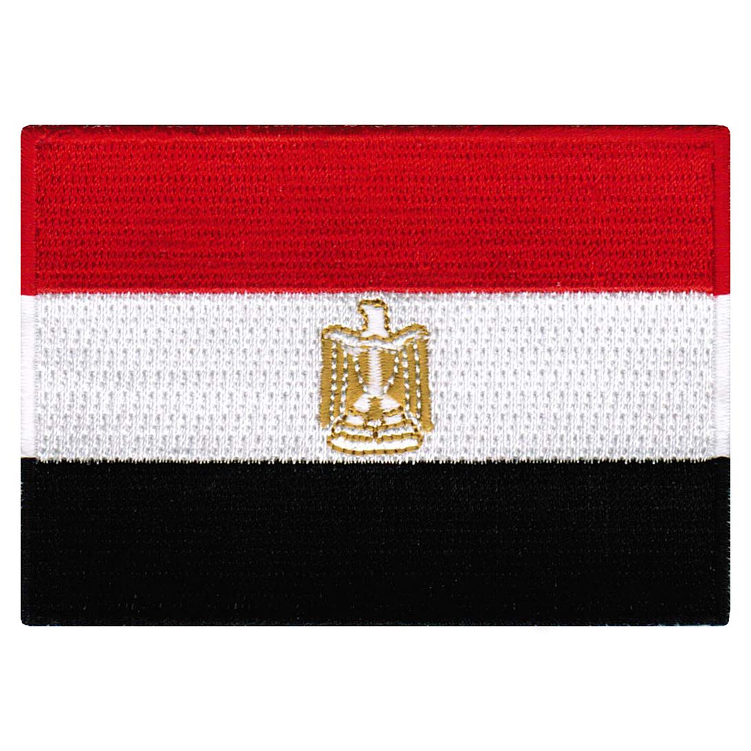 Cypress Collectibles Embroidered Patches - Egypt Flag Patch - Premium Appliqué - Middle Eastern Country Iron On - Dimensions: 3.5" x 2.5"