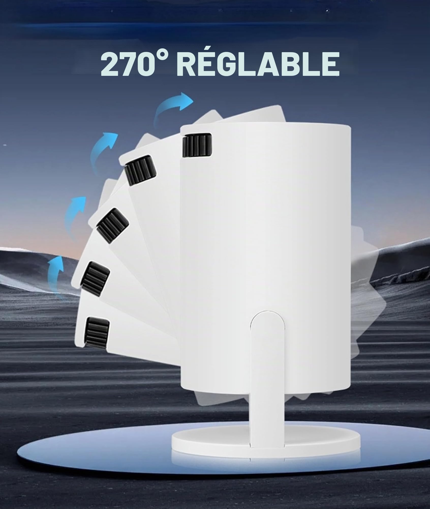 Petit Projecteur 1080P, fidélité sans Fil, LED Réglable à 270°, Projecteur de Film Portable pour Téléphone, clé USB TV, Ordinateur Portable, 8 000 LM, écran Géant de 50