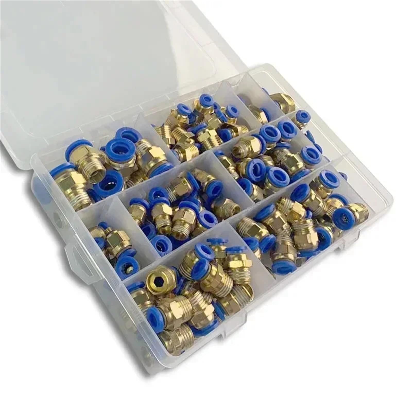 Compatibile con il kit di raccordi pneumatici della serie PC, assortimento in scatola di raccordi for tubi dell'aria a sgancio rapido(D kit (60pcs))
