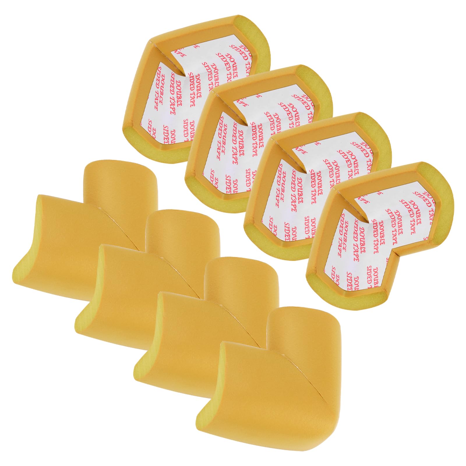 MECCANIXITY 8 Pack Soft Corner Protector, Rubber Foam Furniture Proofing Corner Guards Edge for Fireplace Table Stair, Brown