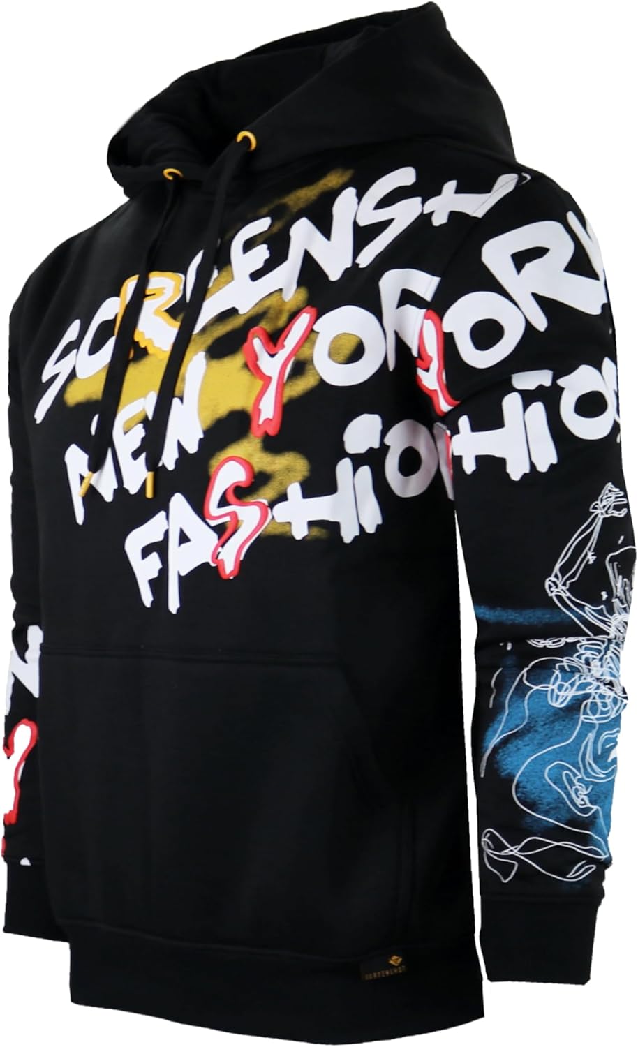 SCREENSHOT-FLEECE HOODIE 4202 Mens Urban Streetwear NYC Graffiti Embroidery Patch Fleece Pullover Sweatshirt Hoodie - Image 8