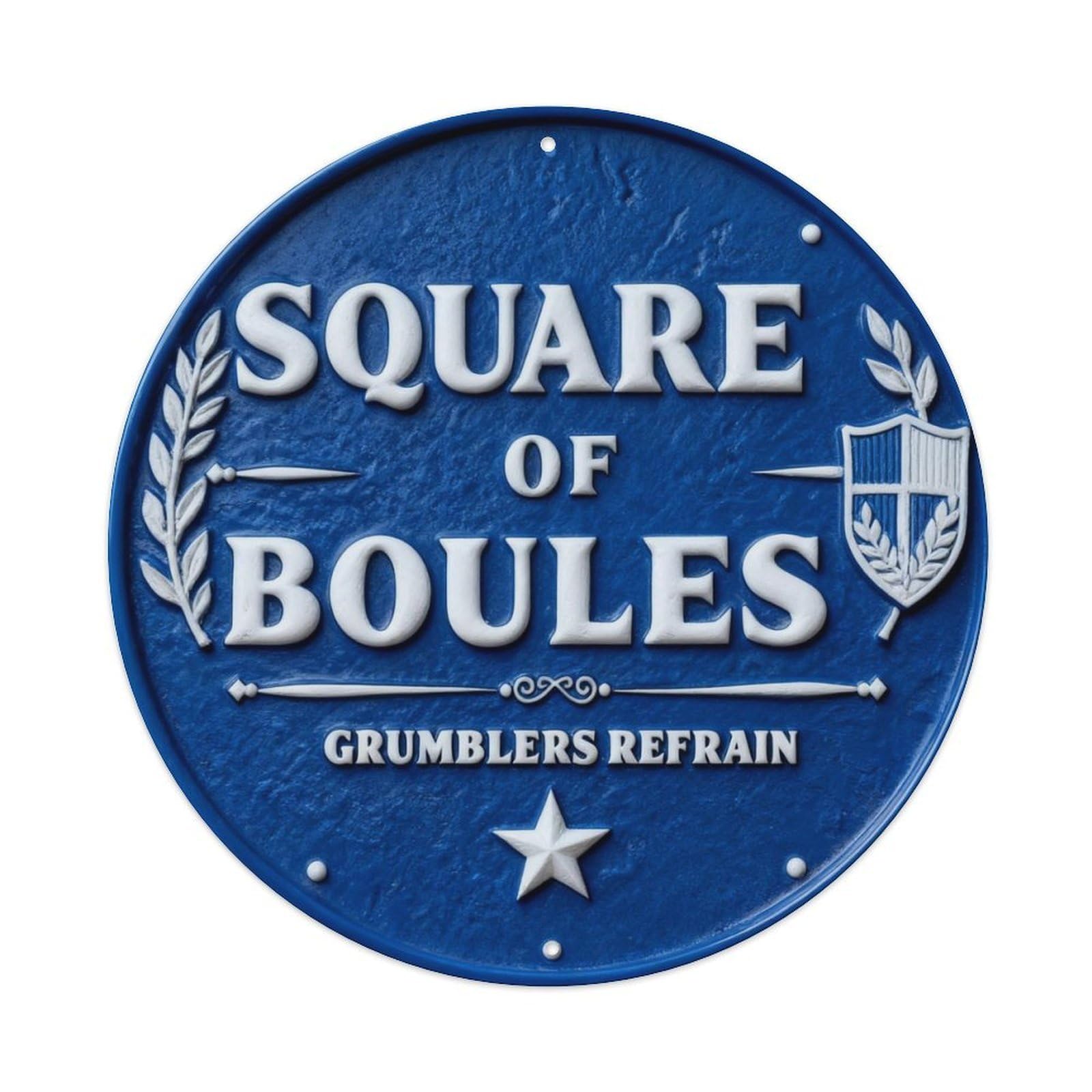 Place De La Petanque Raleurs S'abstenir Round Metal Tin Sign Vintage Wall Decor, Bar Garage Cafe Kitchen Home Wall Art Poster 8x8inches