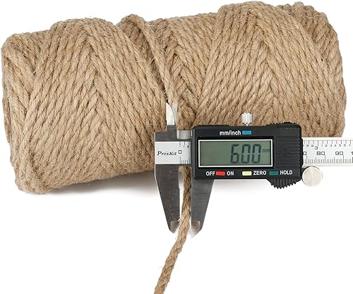 Miniatura 2 de joycraft Cuerda de yute de 0.236 in, cuerda de yute fuerte y resistente, cuerda de yute marrón para decoración de obras de arte, jardinería,