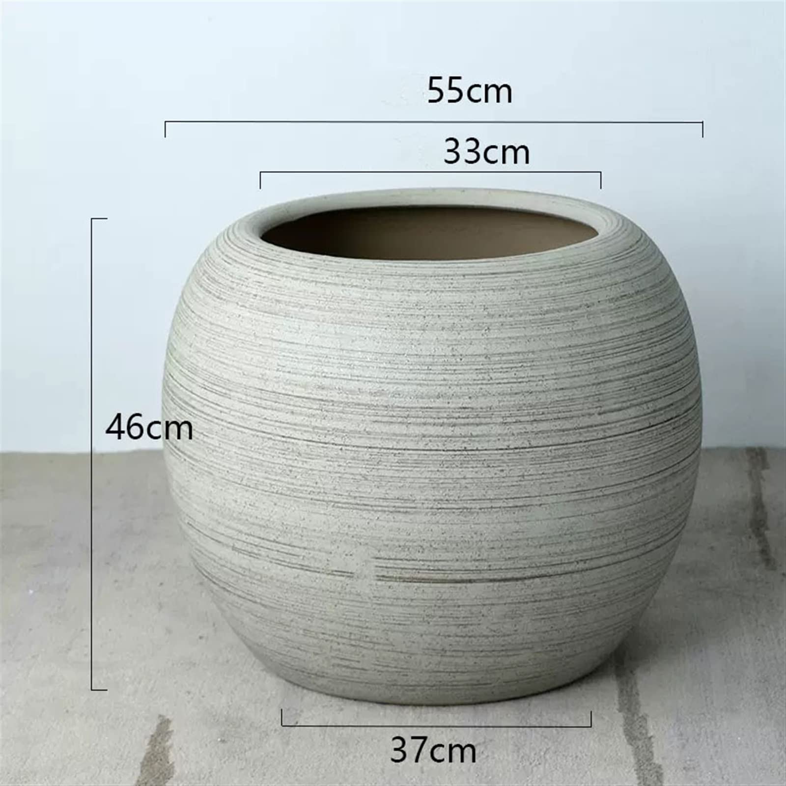 Doniczka Duże kreatywne doniczki na kwiaty Okrągłe sadzarki ogrodowe dla roślin zewnętrznych do wnętrz, ozdobne doniczki na rośliny ceramiczne z głębszą głębokością korzenia, wazony do gil