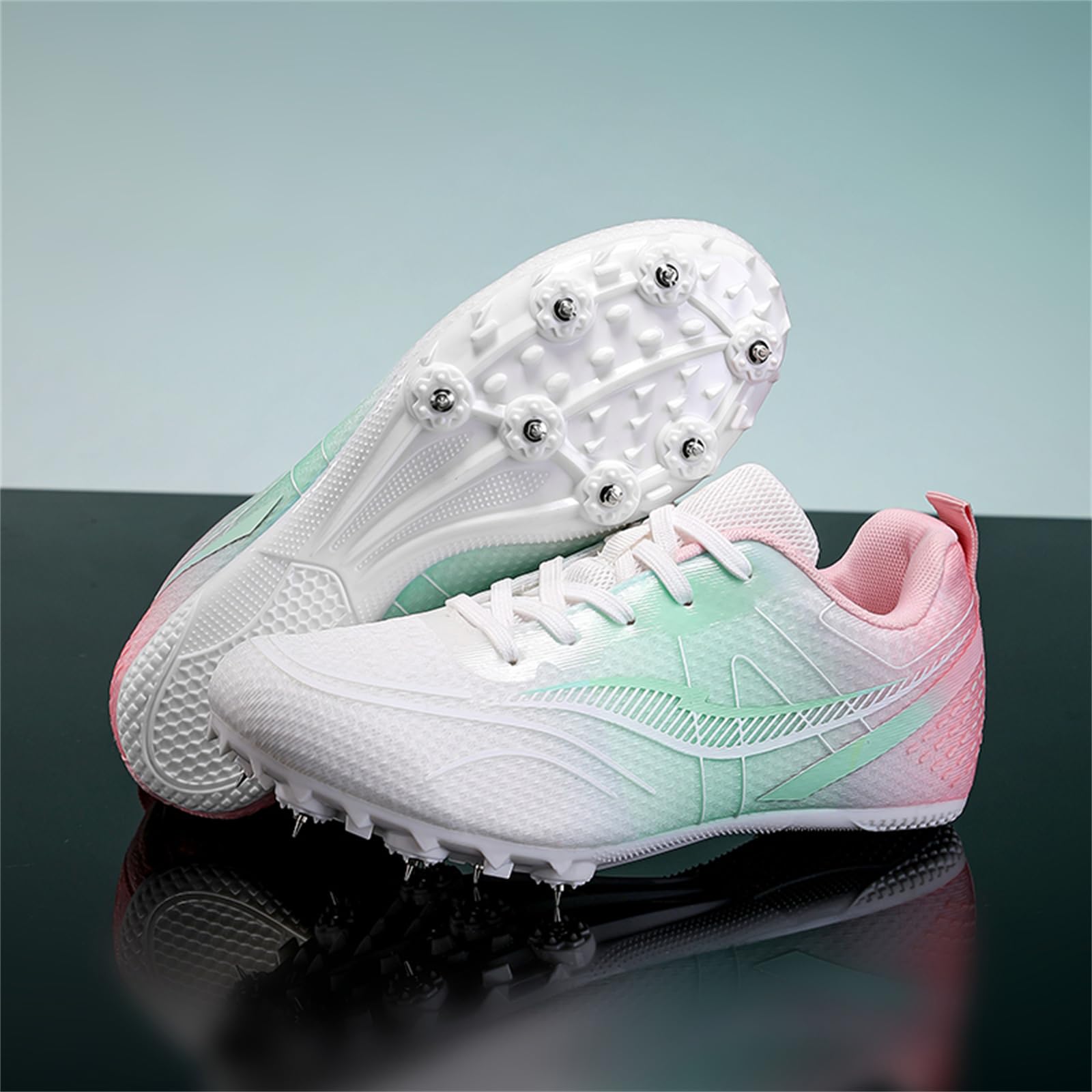 Chaussures D'athlétisme Femmes Baskets Respirantes pour Course sur Piste Saut Sprint Pointes Chaussures De Sport