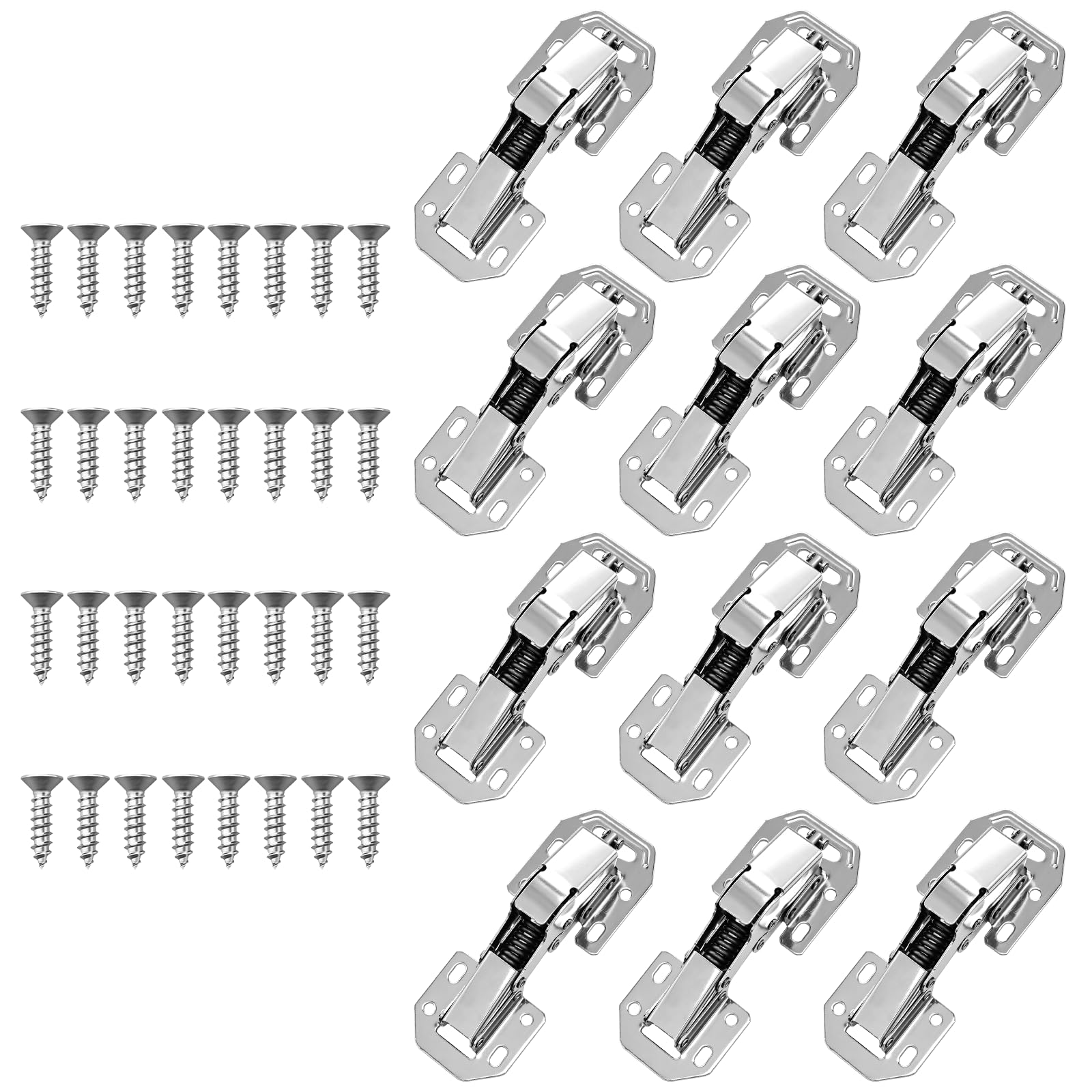 TAIANJI 12 Pcs Kitchen Cupboard Hinges, 90 Degree Soft Close Cabinet Hinges