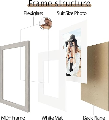 Miniatura 474 de Picrit - Juego de 12 portarretratos de 5 x 7 pulgadas para colgar en la pared o exhibir sobre una mesa, para fotos de 4 x 6 con paspartú o 5 x 7