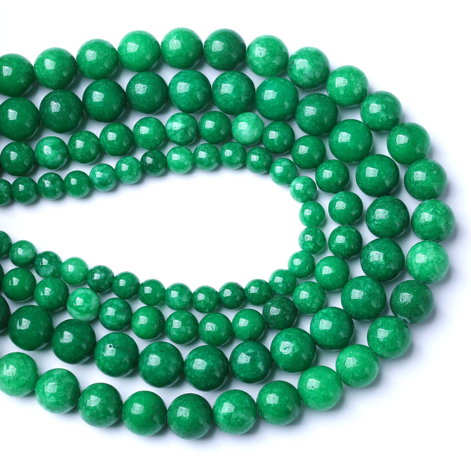 160 perline sfuse in pietra naturale verde nuvolosa da 4 mm, per la creazione di gioielli, braccialetti e collane fai da te