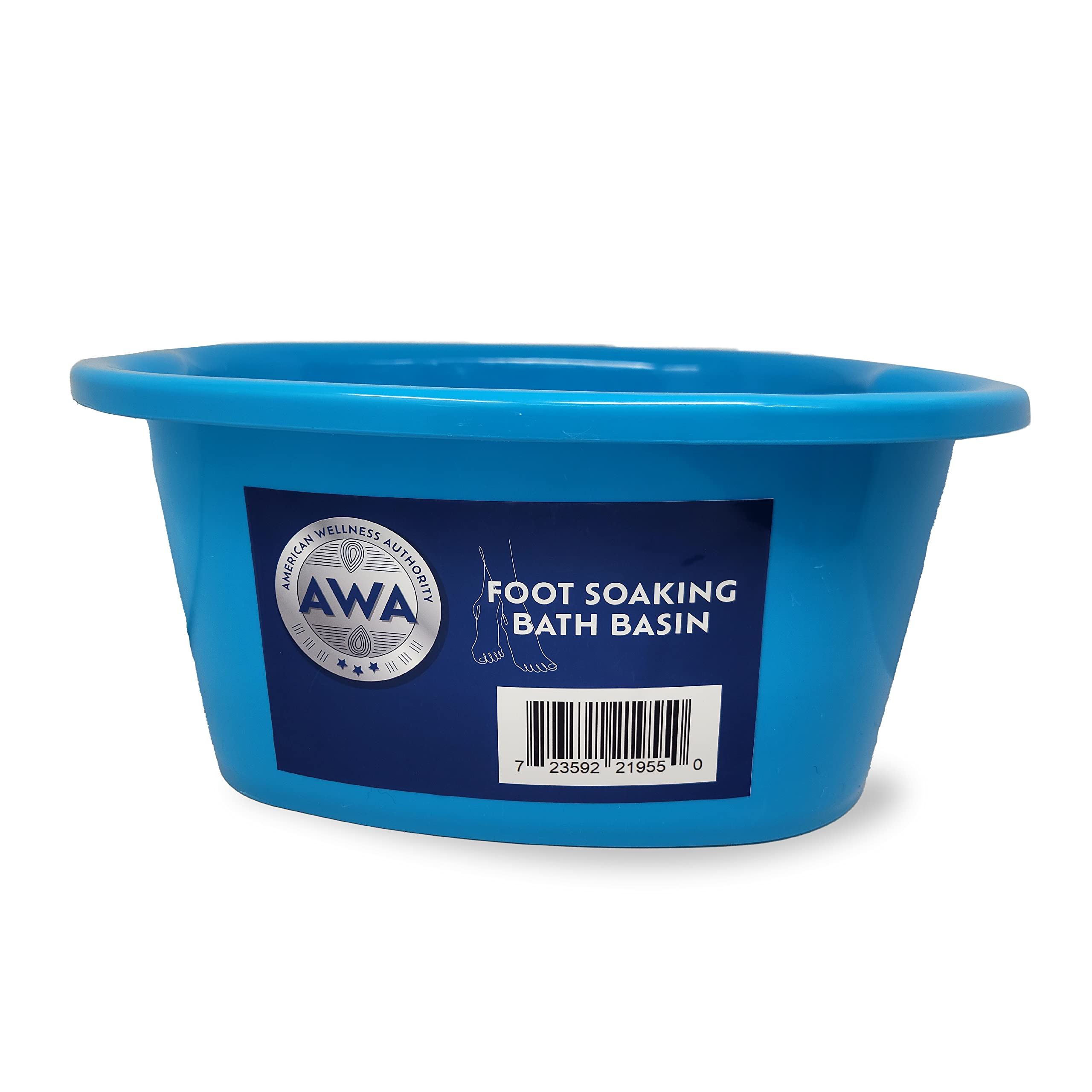 American Wellness Authority AWA Extra Large pool Foot bath plastic tub - Sturdy foot soaking tub For Soaking feet and Pedicure Foot Soak At Home Foot Spa Kit for Women and Men (Blue Foot Basin)