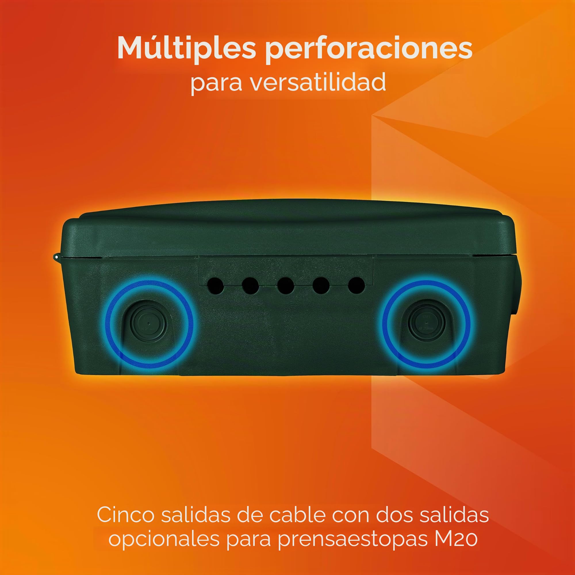 Masterplug Caja eléctrica Resistente a la Intemperie para Exteriores, 345 x 220 x 126,5 mm, Color Verde
