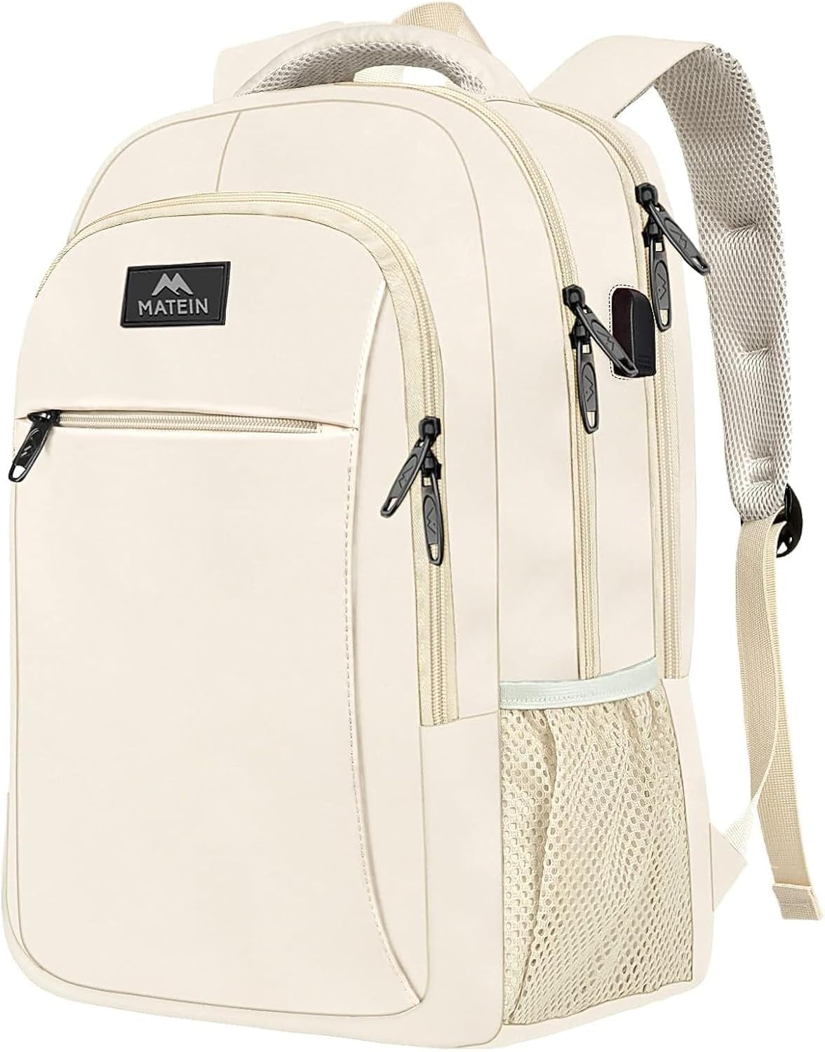 MATEIN Travel Laptop Backpack, Work Bag Lightweight Laptop Bag with USB Charging Port, Anti Theft Business Backpack, Water Resistant School Rucksack Gift for Men and Women, Fits 15.6 Inch, Grey — view 27
