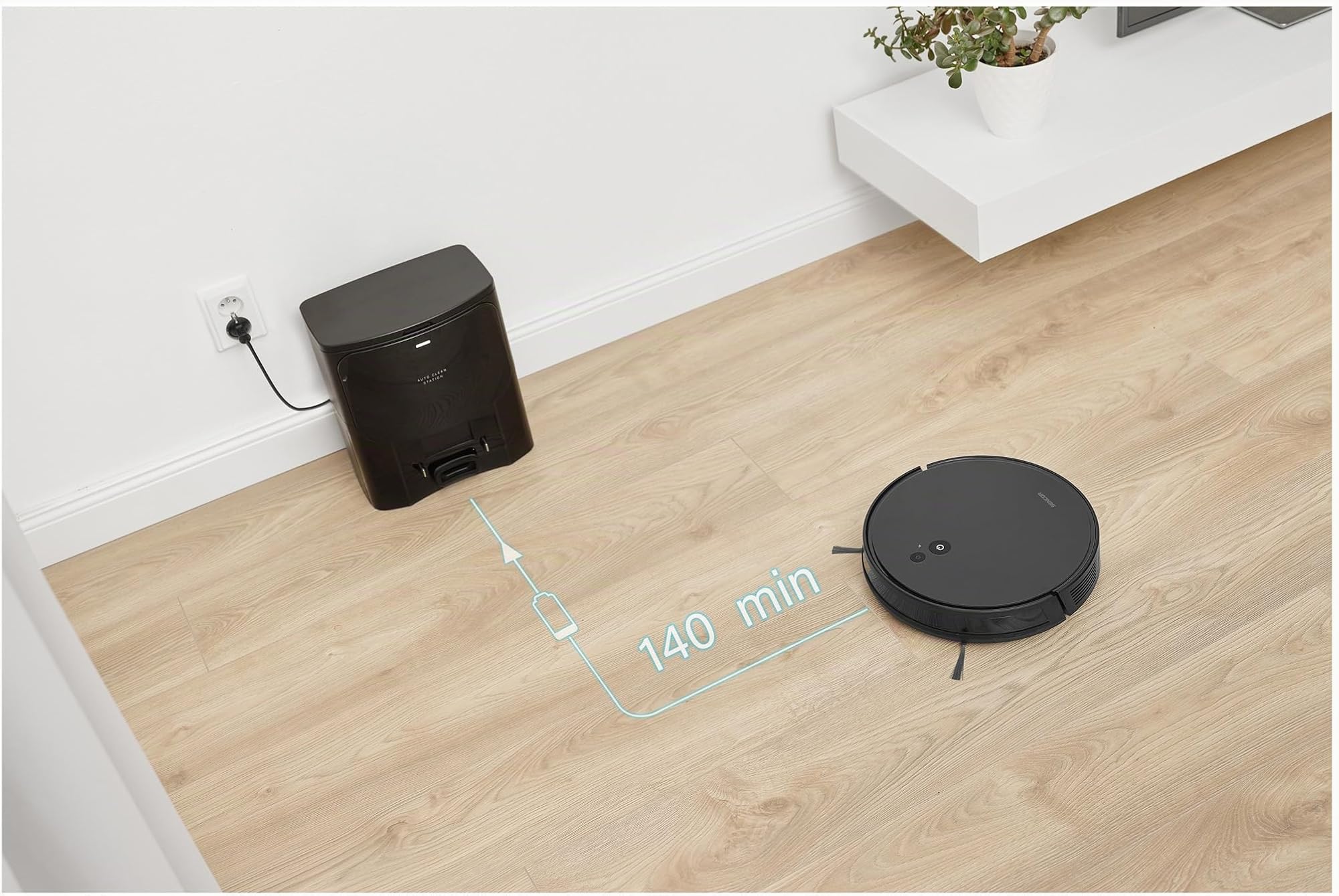 SENCOR Saugroboter mit Wischfunktion, Stark, Automatisches Entleeren, EasyClean+ Ultraflach - Hohe Leistung, Verlängerte Laufzeit, Für Alle Bodenarten, roboterstaubsauger Multifunktional 6485BK