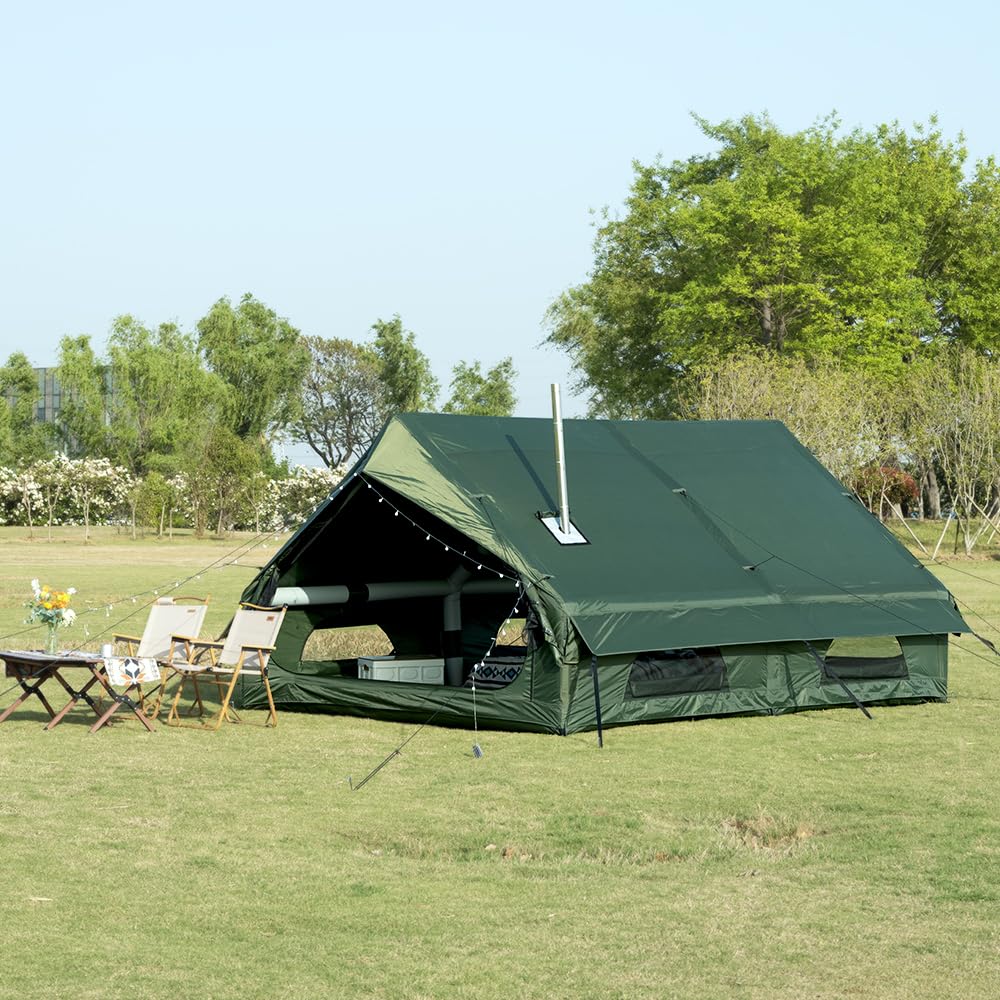 Aufblasbares Campingzelt mit Handpumpe Einfacher Aufbau Wasserdicht Winddichtes Outdoor Aufblasbares Zelt 2-10 Personen Oxford Glamping Luftzelt Hüttenhaus