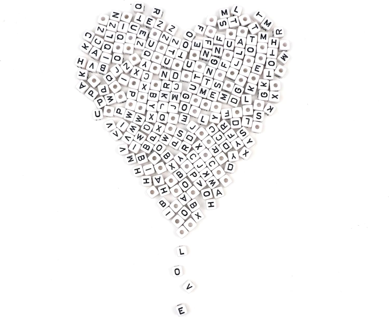 MELIUS 252Pcs 10x10mm Acrylic Large Letter Beads, Square Big Alphabet Paracord Beads for Jewelry Making, DIY Necklaces Collars, Key Chains, Bracelets (White) - Image 8