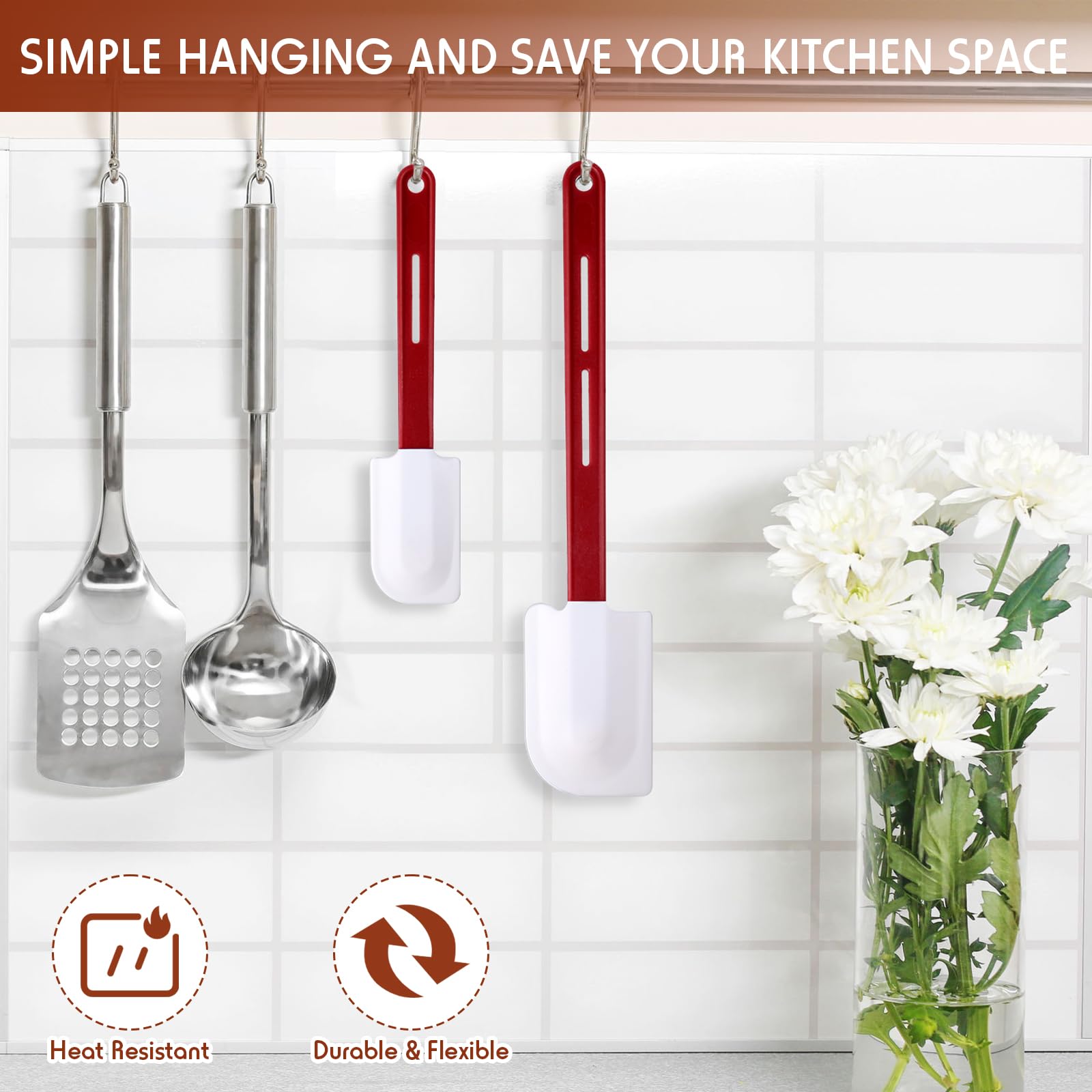 TPE Kitchen Scraper Spatula 6.4x4 Inch - Food Grade Dough Scraper Bowl Cleaner