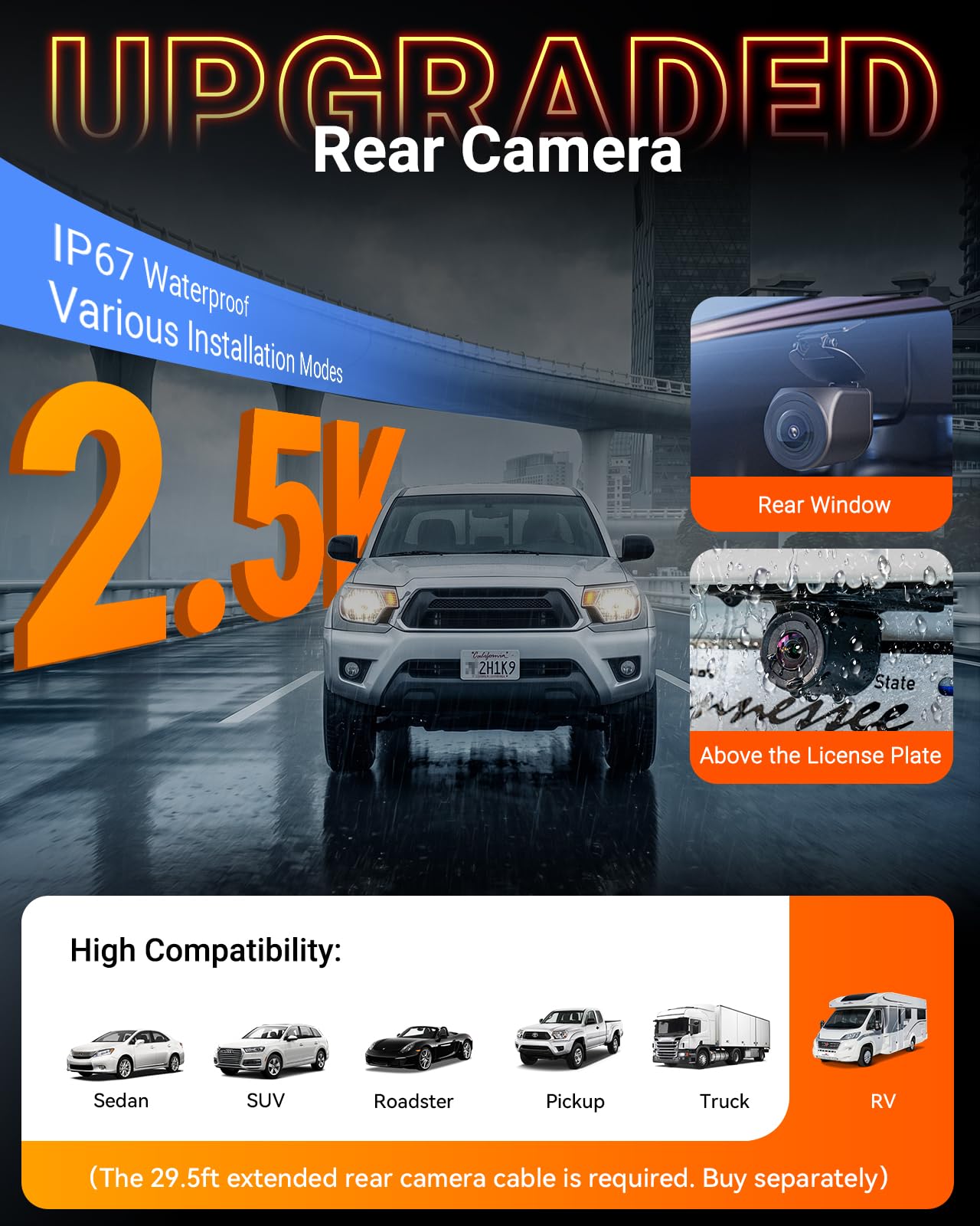 VANTRUE N4S Triple STARVIS 2 Dashcam Voiture 2.7K+2.5K+2.5K Avant et Arrière, 5GHz WiFi GPS Camera Embarquée Infrarouge, 3 Canuax HDR 360°, Contrôle Vocale Français, 15s Pré-Enregistrement, Max 1 to