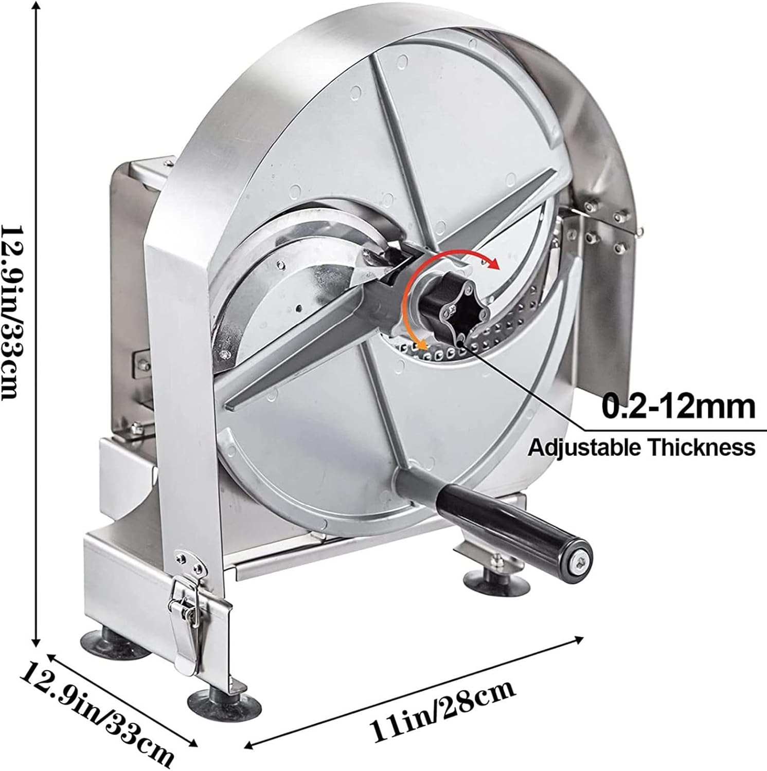Commercial Manual Fruit Slicer, Commercial Manual Slicing Machine,0.2-12mm Adjustable Thickness,Kitchen Stainless Steel Vegetable Slicer, Restaurants Vegetable Slicer