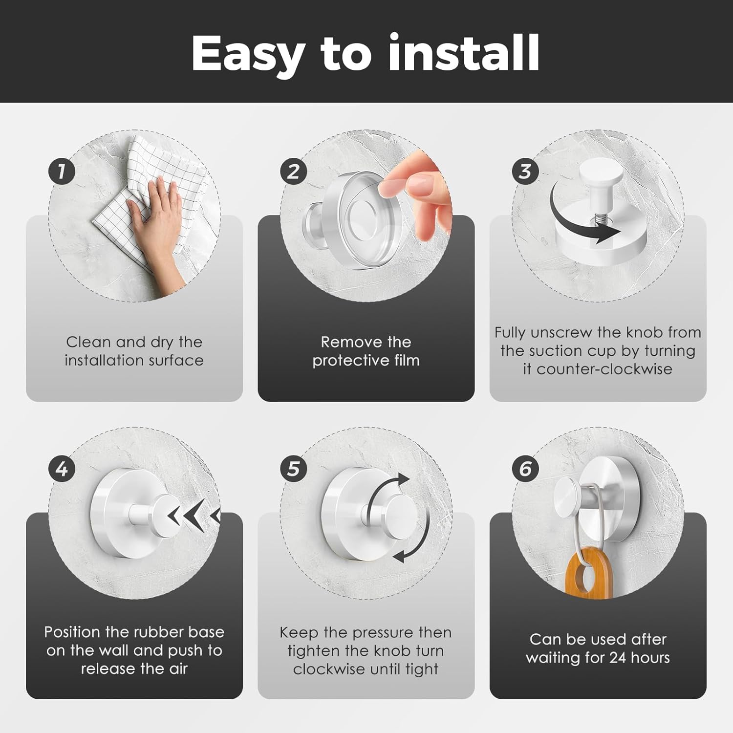 Upgrade Suction Cup Hooks for Wreaths on Glass 2025 New Stainless Steel Waterproof No-Drill Suction Cup Hooks - Image 4