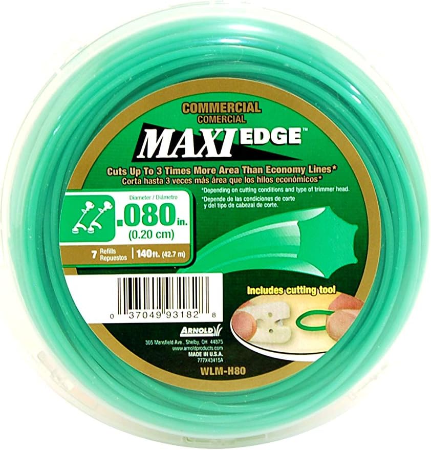 Arnold Maxi-Edge .08-Inch x 140-Foot Commercial Grade Trimmer Line : Patio, Lawn & Garden