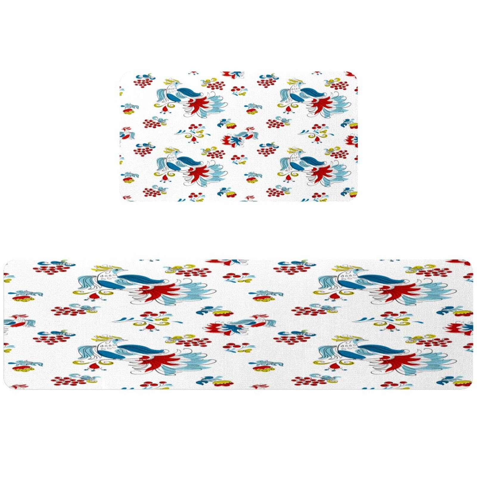 Alfombrillas de cocina VAPOKF lavables a máquina con diseño artístico de pájaro de fuego