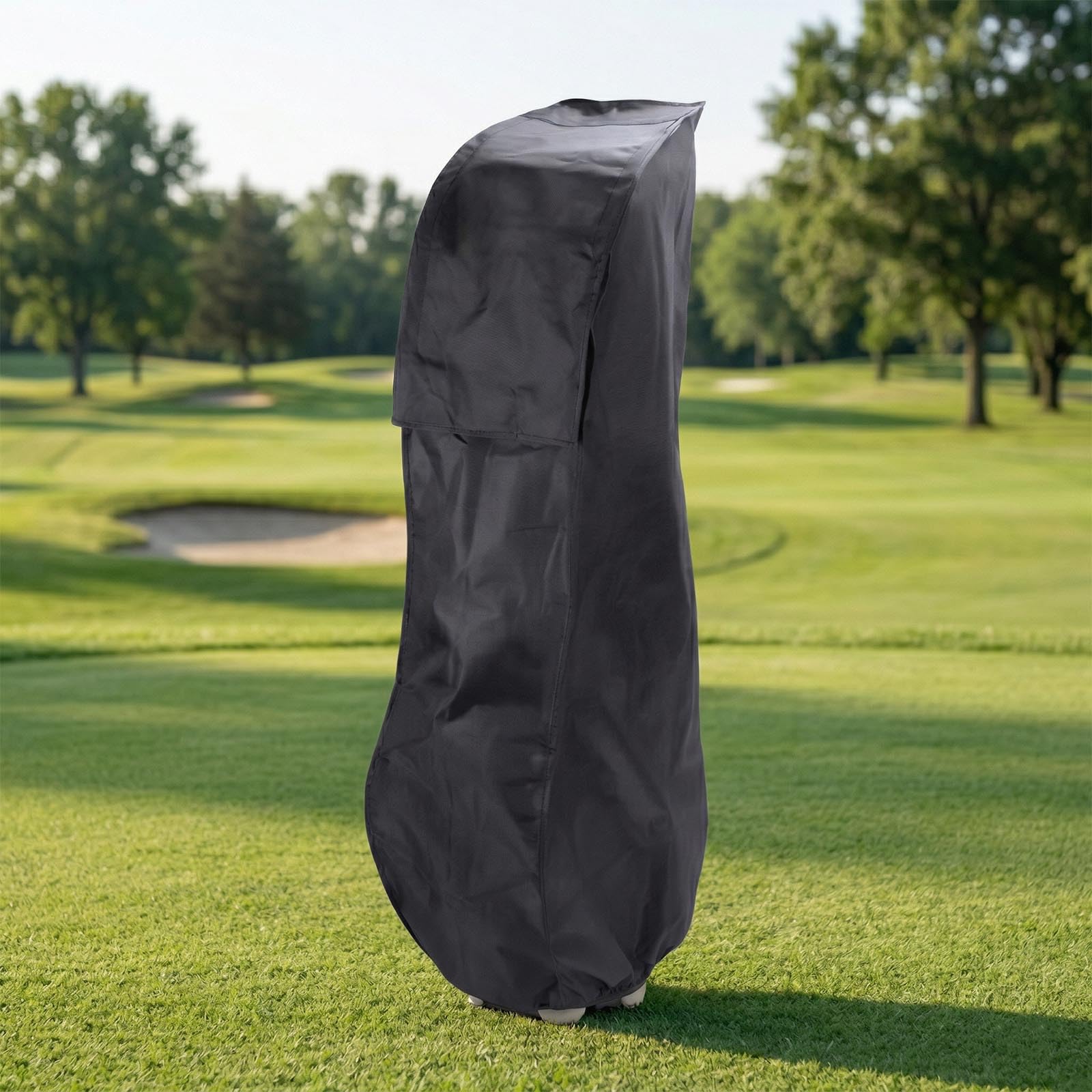 Funda de protección contra la lluvia para bolsa de golf, bolsa de golf al aire libre, abrigo impermeable para golfista, 51 x 18 x 7 pulgadas (negro)