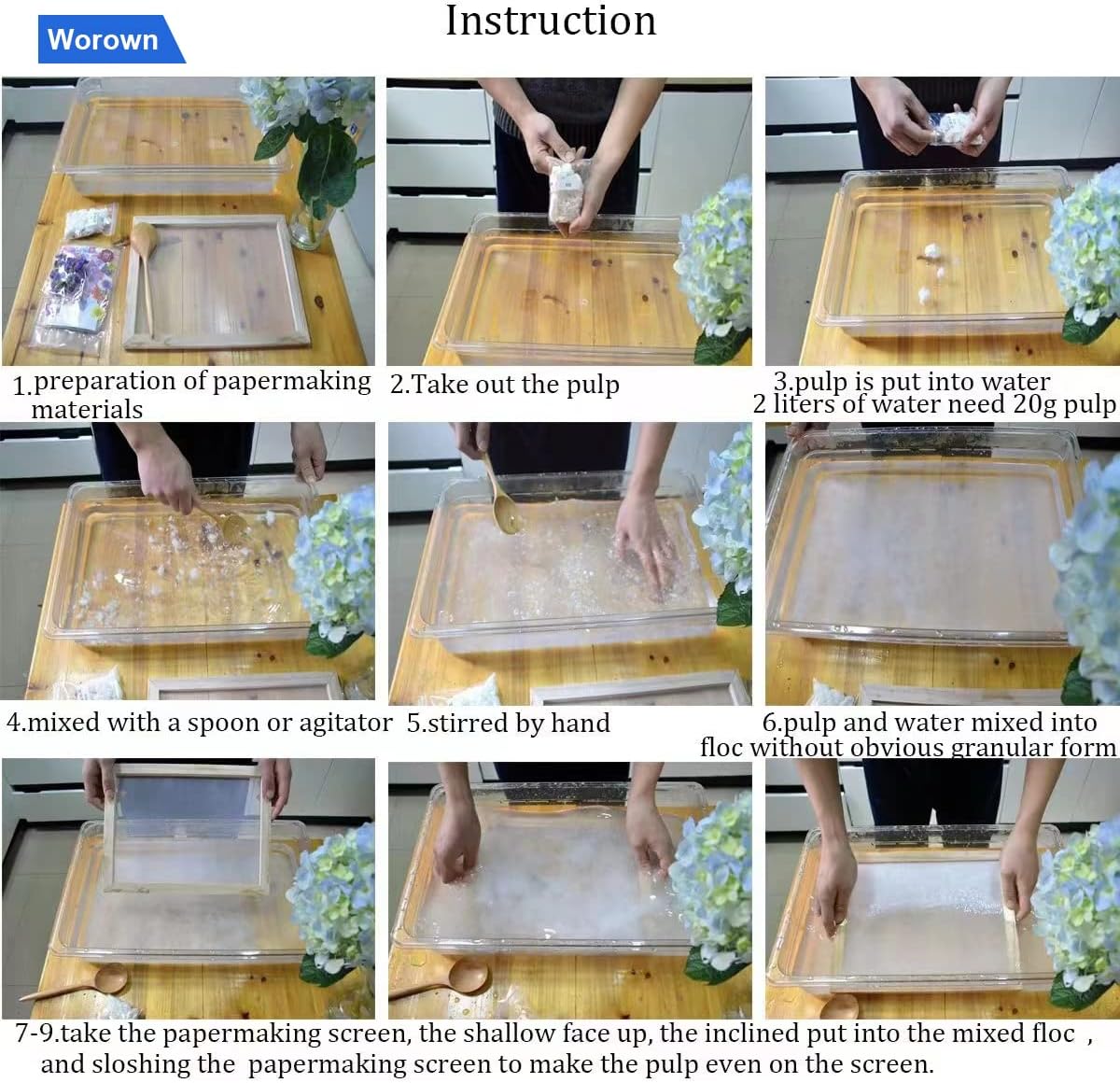 Buy Worown A4 Size Paper Making Screen Kit with Instructions, Includes