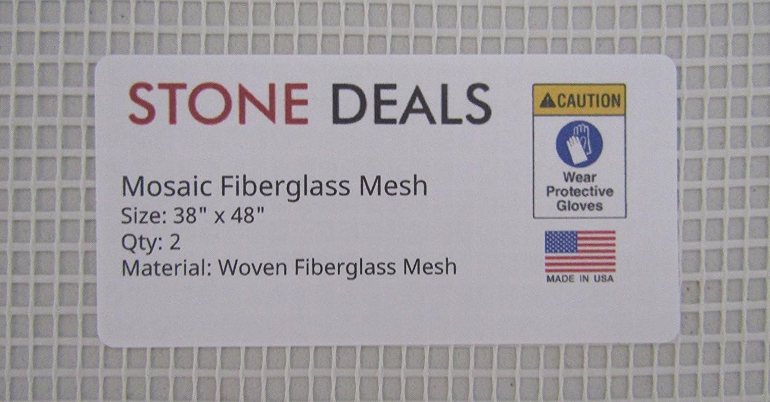Mosaic Mesh for Back Mounted Tile, 36 Inches Wide by 48 Inches Long, Pack of 2 - Non Sticky