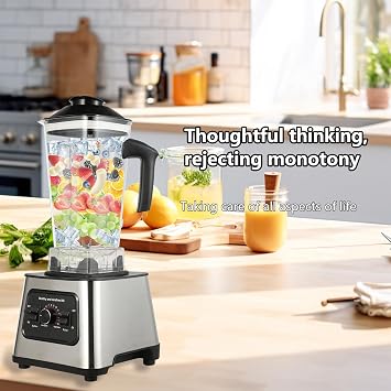 6000W Blender Mixer, 2-in-1 Food Jug Blender, 2.5L High Speed blender, 4 Stainless Steel Blades, 10 Speeds, Food Processor Grinder 2 Pitchers, Fruit Smoothie Blender