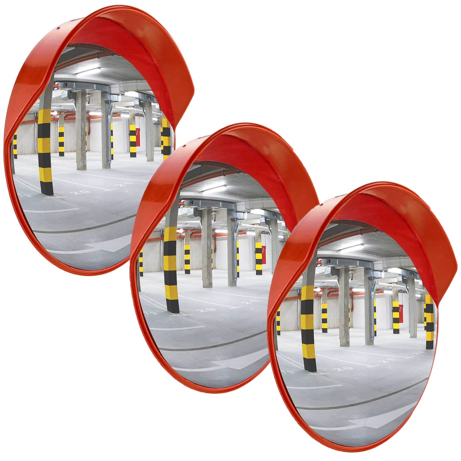 LADWA 3 Pcs Unbreakable 24 Inch/600mm Diameter Wide Angle Convex Mirror/Security Mirror/Traffic Mirror for Road Safety with Installation Kit & Adjustable Fixing Bracket (Nuts & Bolts, Pack of 3) (B0B4G9GPTC) Amazon Price History, Amazon Price Tracker