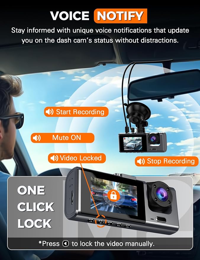 Cámara Dash 3 Canales WiFi para Carros 2.5K+1080P+1080P miniatura 9
