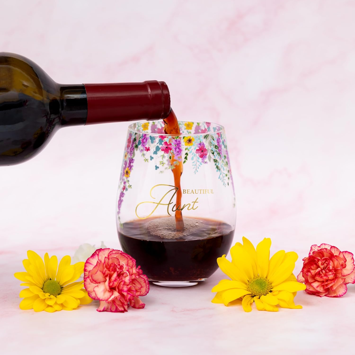 Pavilion Gift Company - Beautiful Aunt - 17 oz Stemless Auntie Wine Glass - Image 6