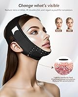 Vista 2 de V-Line Sculpting Face Mask – Silicone Chin Strap for Jawline Tightening & Double Chin Reduction (23-27 Inches) (Matte Black)