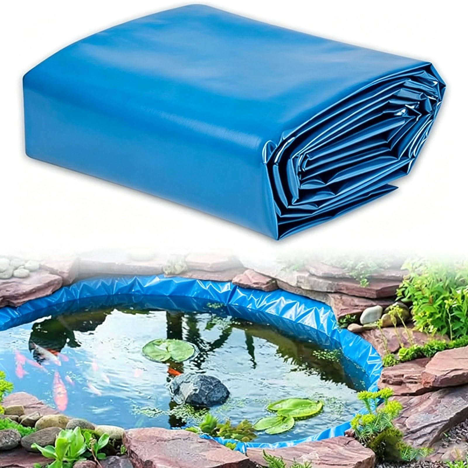 Bâche d'étang de jardin renforcée pour un scellage bleu et robuste