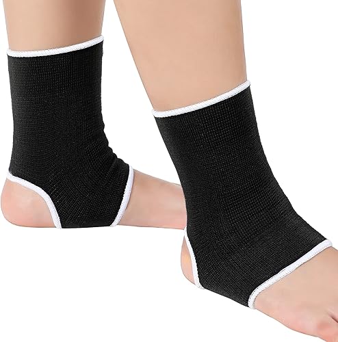 4 piezas2 pares de tobilleras para niños, de compresión elástica para niños, calcetines de compresión para niños, soporte de tobillo de punto para