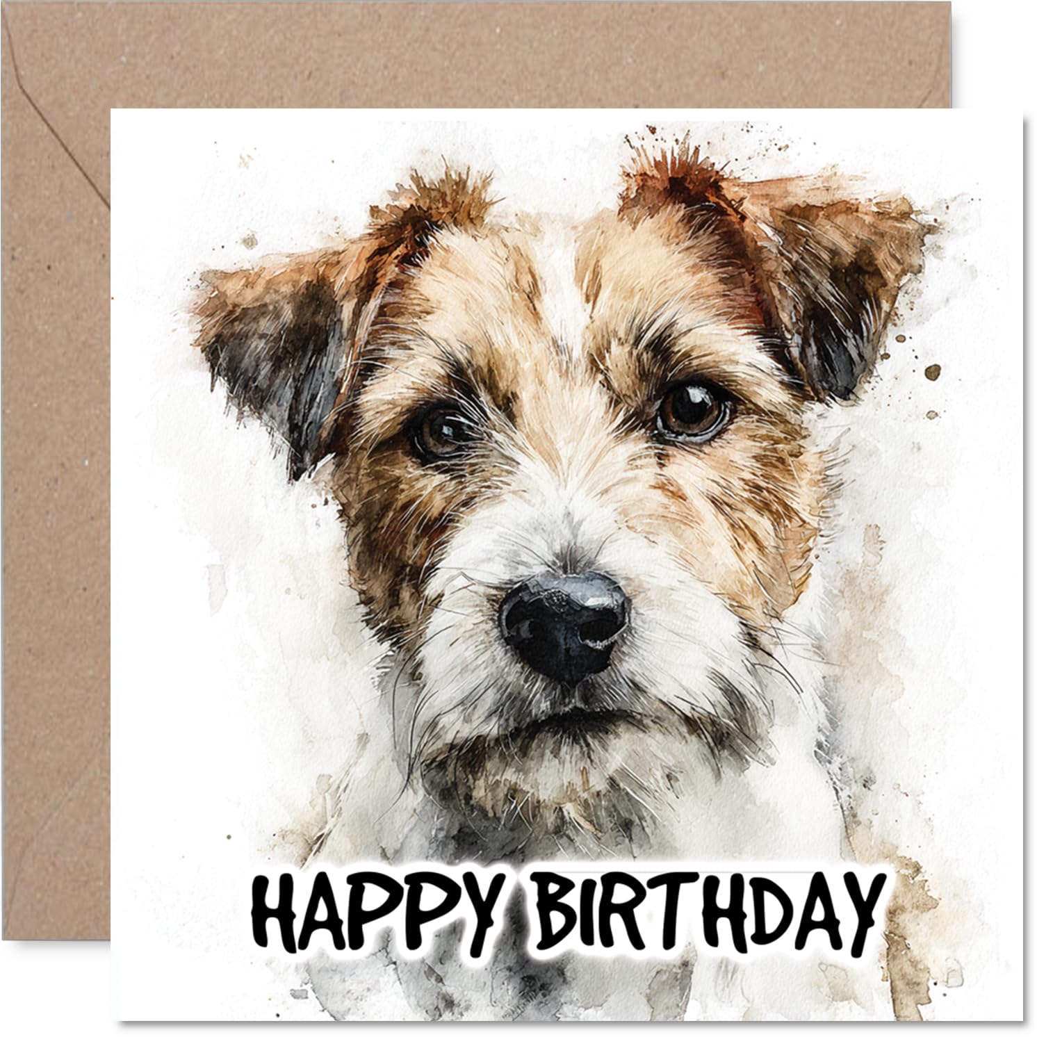 Jack Russell Terrier Birthday Card for Men Women - Dog Breeds - Happy Birthday Card for Uncle Neighbour Dad Grandad, 145mm Bday Greeting Cards
