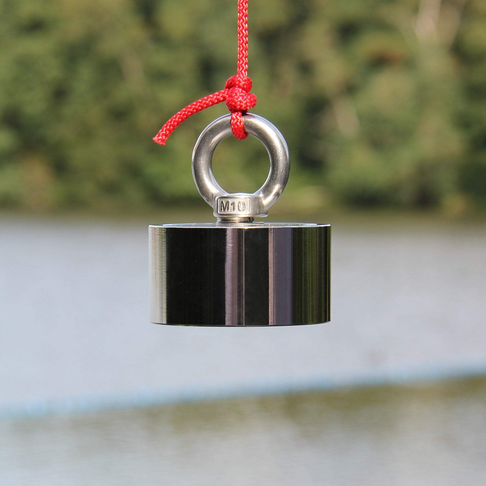N42 Nagnet Pot Neodymium Con 2X Mo8 Eybolts Per La Pesce Magnet, Rippetco E Treasco Caccia - 48mm Dia x 18mm - 80kg