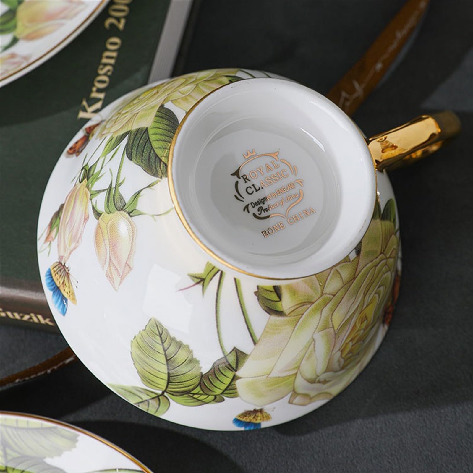 kubek do kawy - kubki lekkie luksusowe retro filiżanki do kawy filiżanki i spodki ceramiczne brytyjski zestaw do popołudniowej herbaty świąteczne prezenty