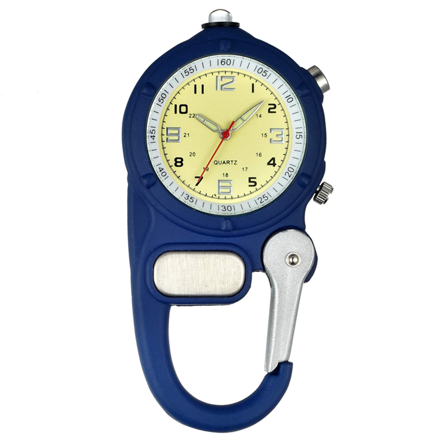 Men Women Clip-on Quartz Watch Backpack Fob Belt Watch Luminous Mini Microlight Pocket Watch for Rock Climbing Doctors Nurses Outdoor Activities-image-6