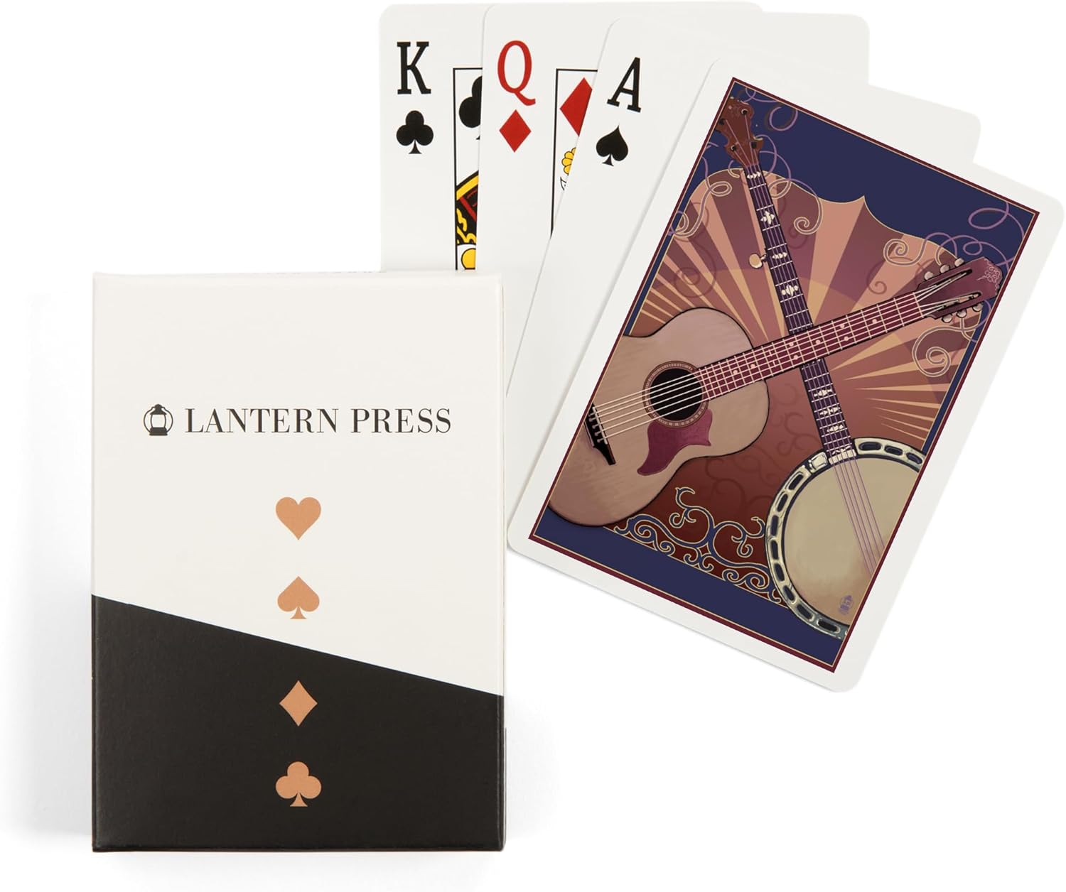 Lantern Press Guitar and Banjo, 52 Playing Cards for Adults, Poker Size Card Deck