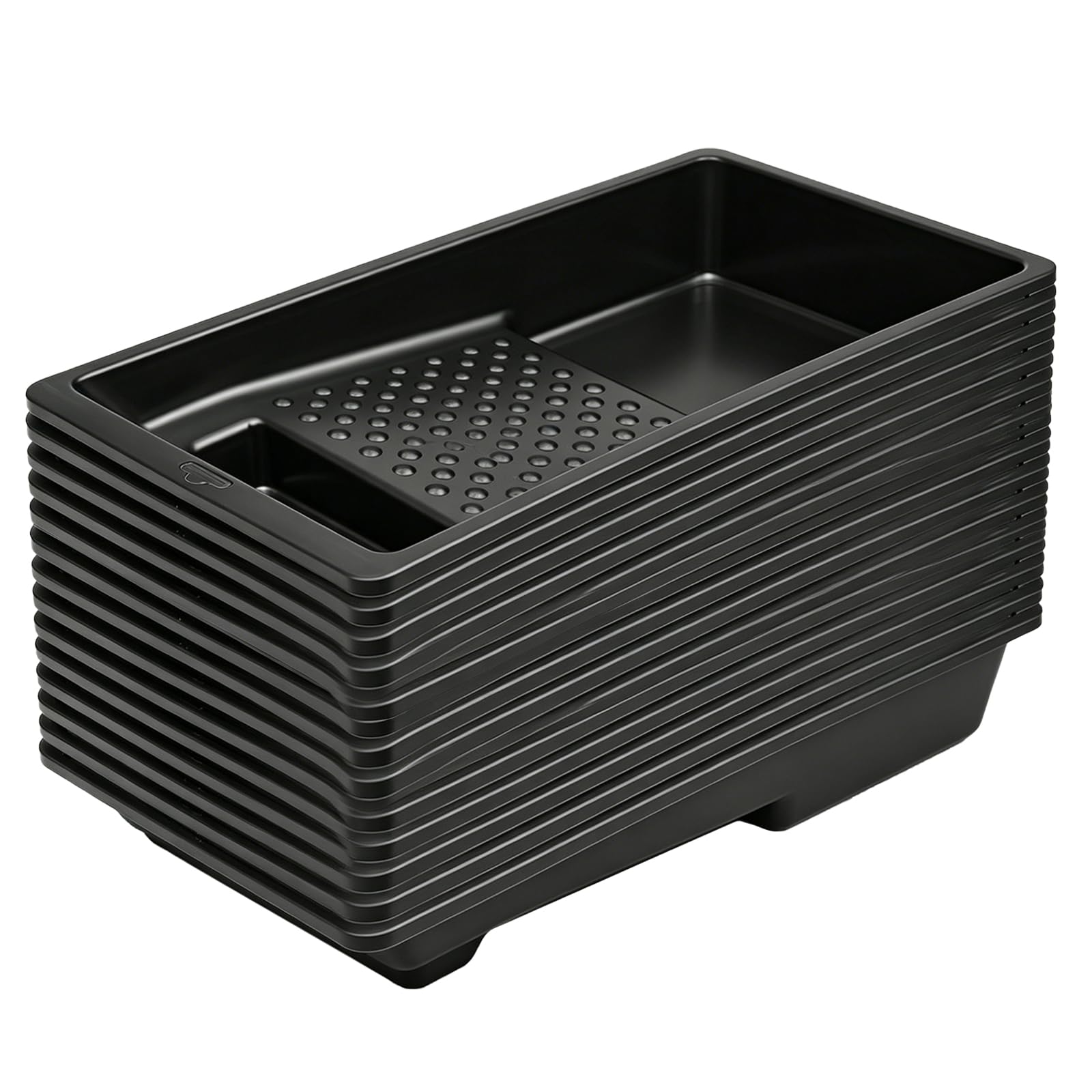 Lyspbao Black 15 Pack Paint Tray, 4 Inch Paints Roller Trays, Mini Roller Tray For Paint Lacquer And Wood Treatments Painting With Gloss & Satin